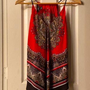 Spaghetti strap bandana hem tank top